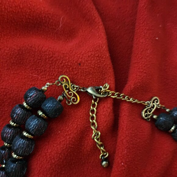 Chico's Vintage Black Lace Beads and Clear Rhinestone Double Strand 18" Necklace - Picture 16 of 17